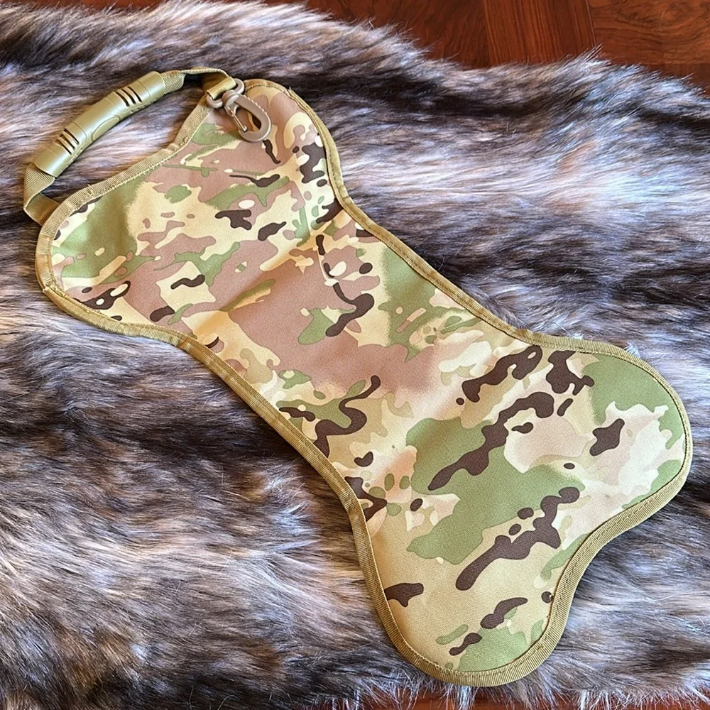Speed Track *NEW* Pet Tactical Dog Bone Shaped Camo Christmas Stocking - Picture 9 of 13